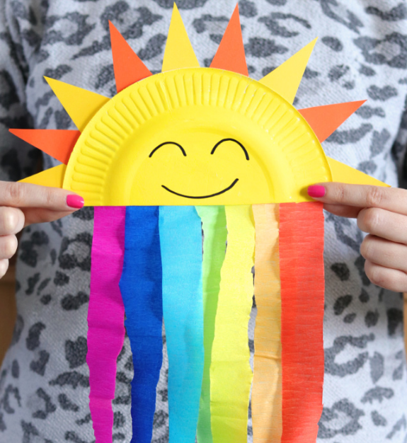 Paper Plate Sun and Rainbow Craft