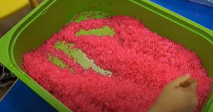 Fun play with rice | Messy play