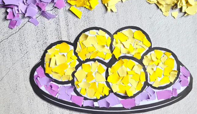 Diwali activity - Torn Paper Ladoo