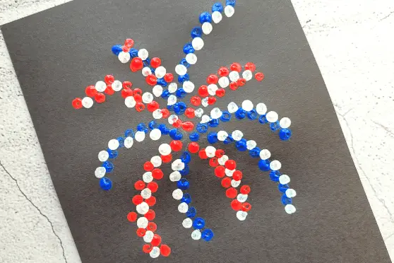 Firework painting with Q-tips