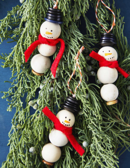 Craft Bead and Button Snowman