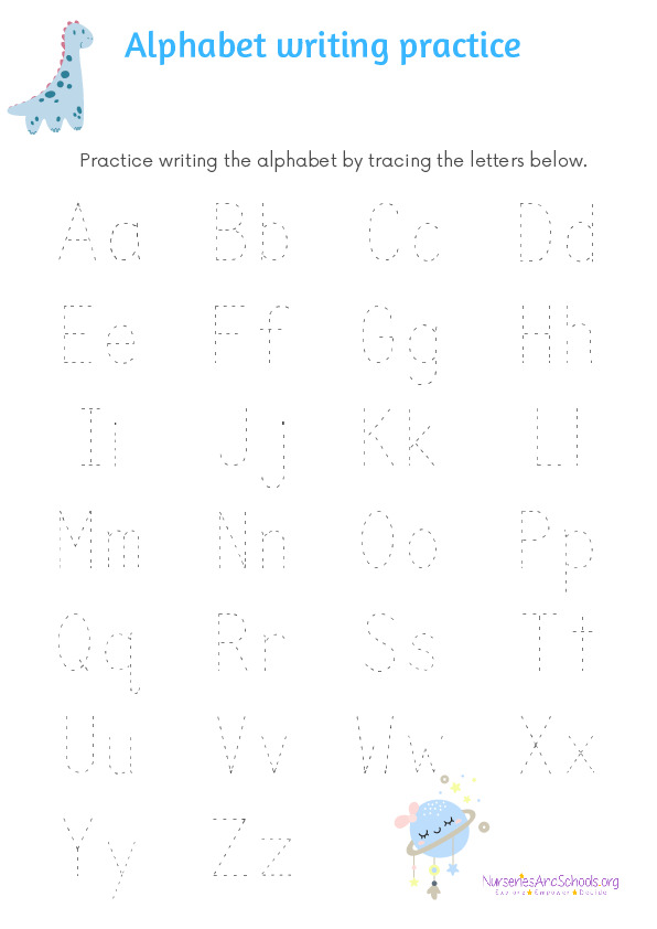 Alphabet writing practice