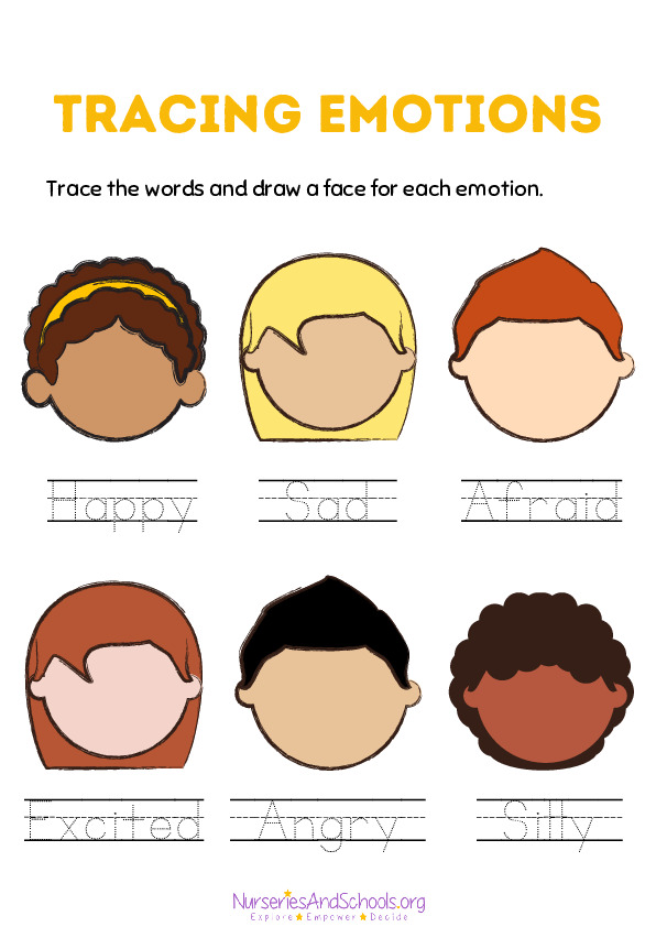 Drawing and tracing emotion words