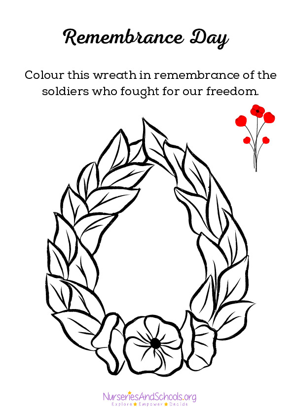 Remembrance Day colouring worksheet