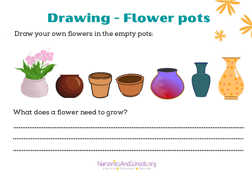 Drawing - Flower pots