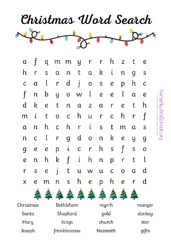 Christmas word search