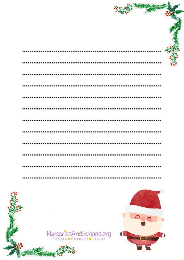 Christmas page border worksheet writing