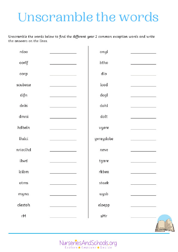 Unscramble words