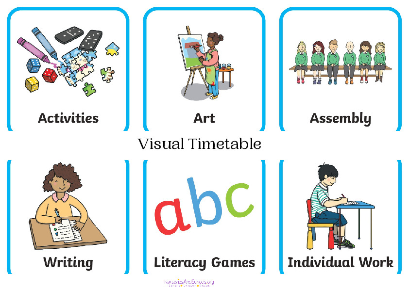 Visual timetable - school setting