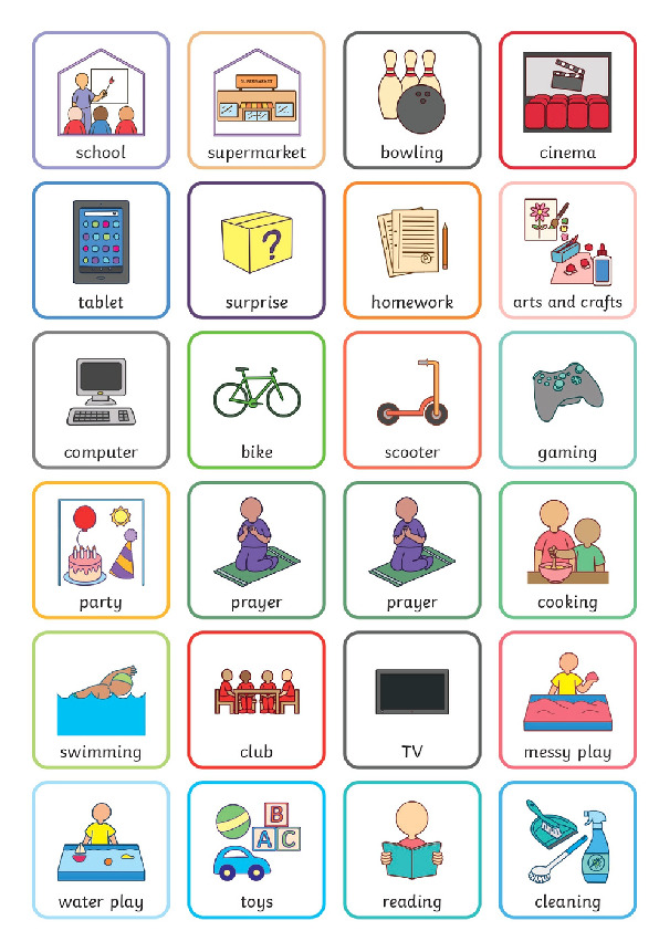 Daily schedule visual timetable