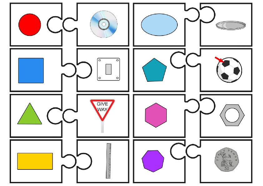 2D Shapes in the Environment - Matching Cards