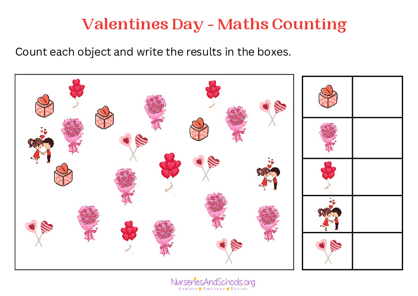 Valentines Day - Maths Counting