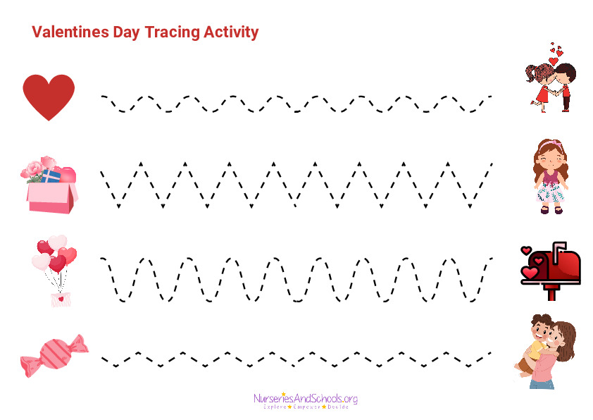 Valentines Day Tracing Activity