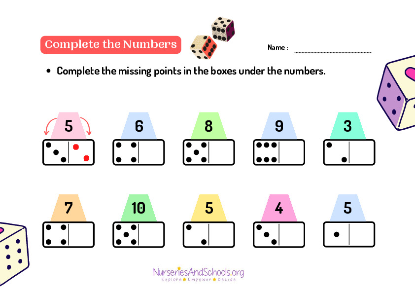 Complete the numbers - Mathematics