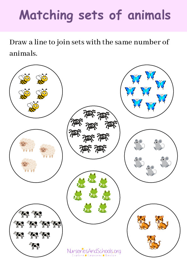 Matching sets of animals -  KS1