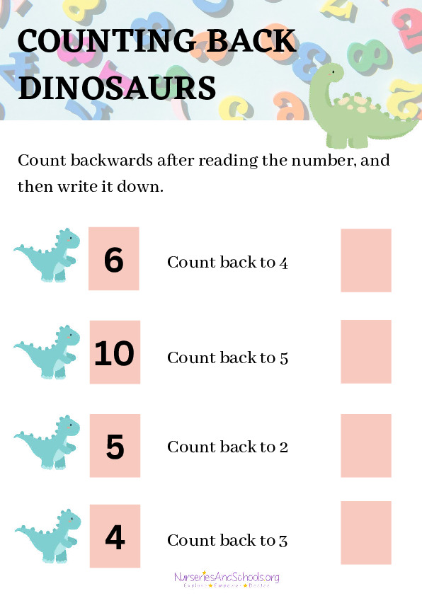 Counting back Dinosaurs- (KS1)