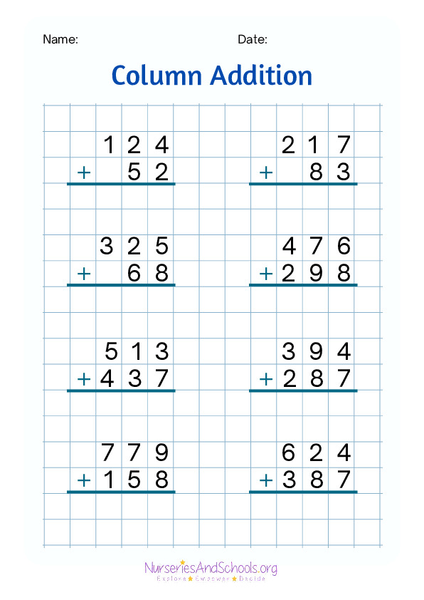 Column Addition - KS1