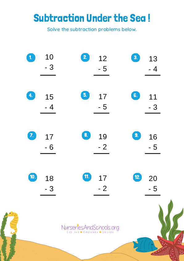 Fun Subtraction worksheet - KS2