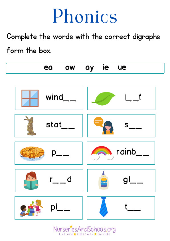 Phonics - Complete the words - KS2