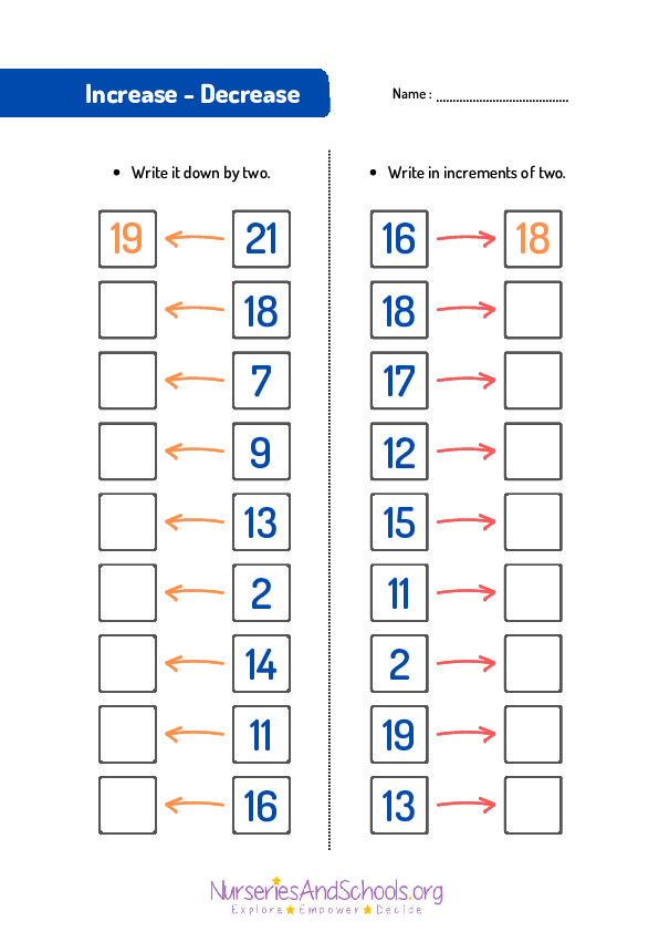 Increase - Decrease - KS2