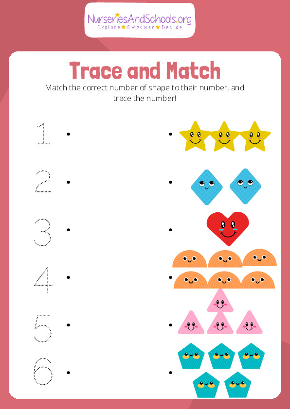 Match the correct number and shape