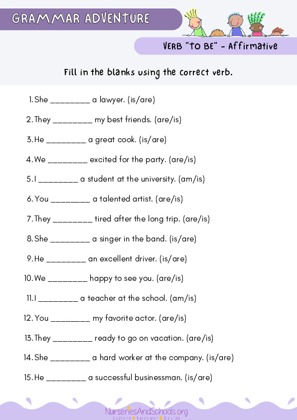 Grammar writing exercise - Verb to be worksheet