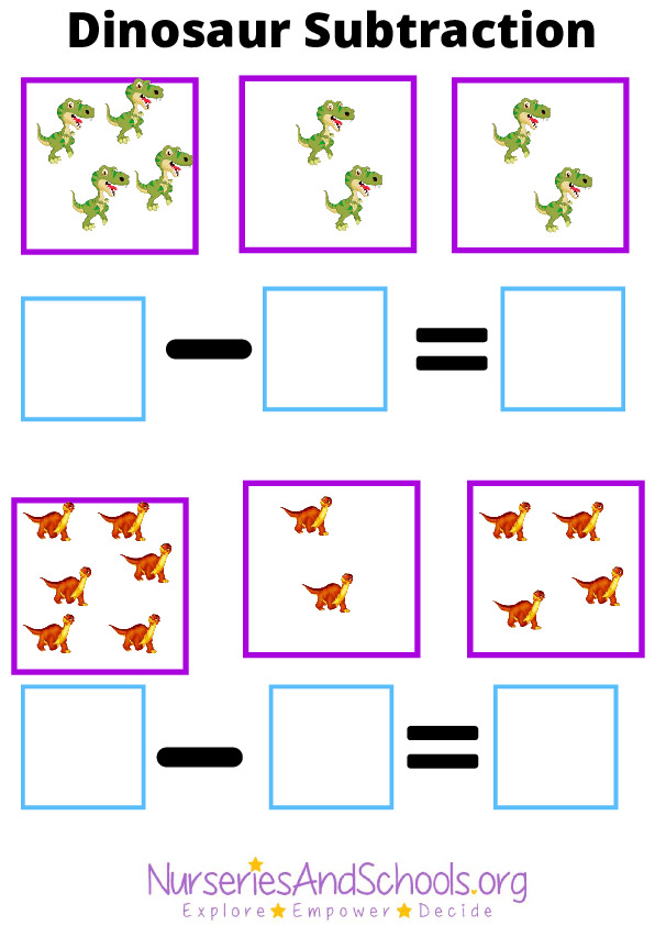 Dinosaur subtracting activity.