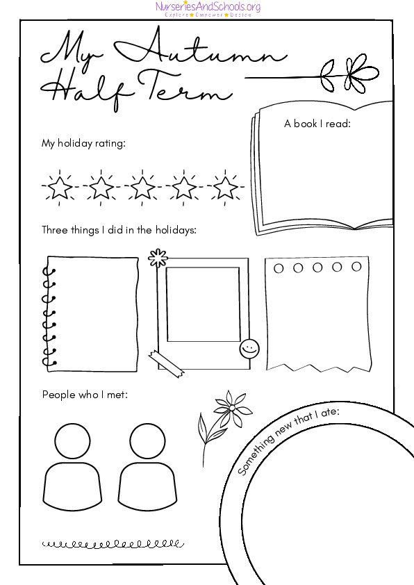 My Autumn Half Term- worksheet