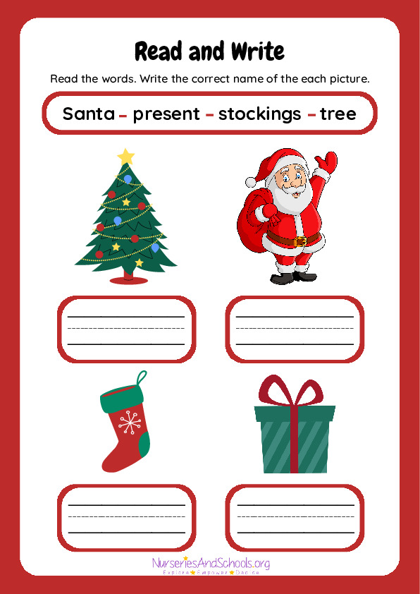 Christmas Word Writing for Toddlers