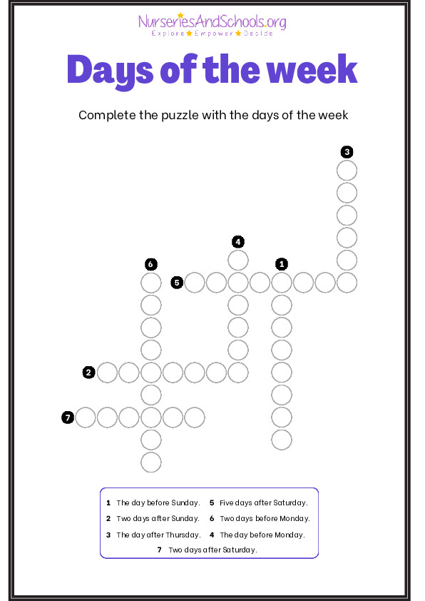 Days of the week- Puzzle