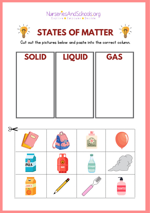 States of matter worksheet