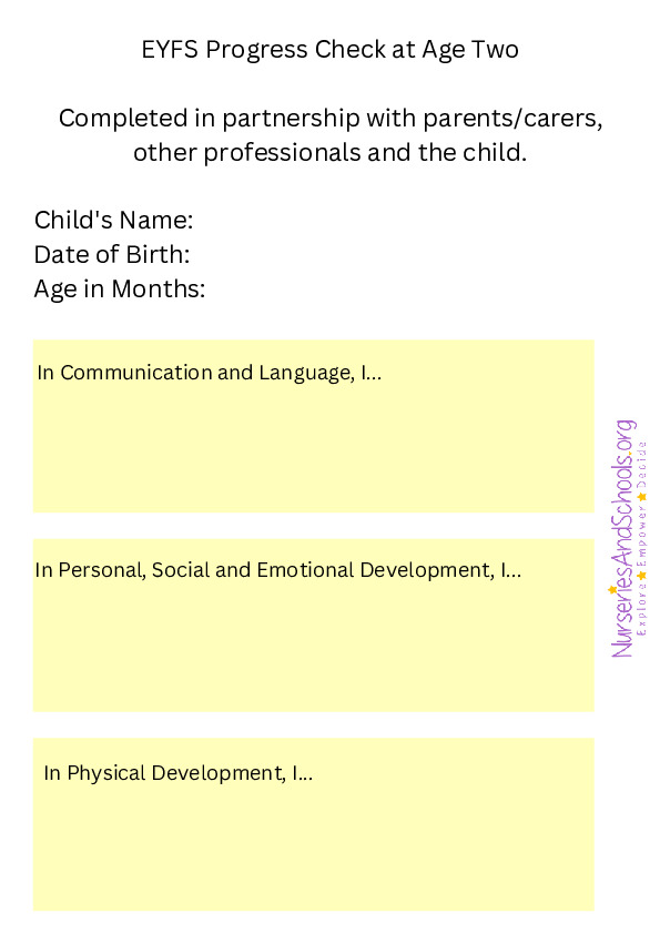 EYFS Progress Check at Age Two