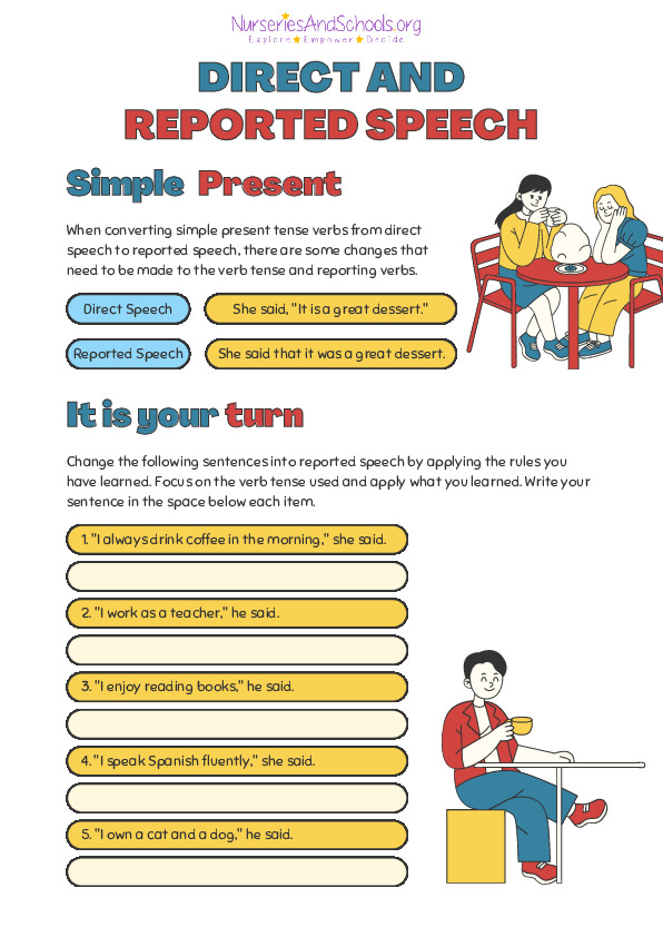 Direct and Reported Speech worksheet