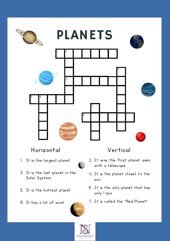 Science Planet Crossword worksheet