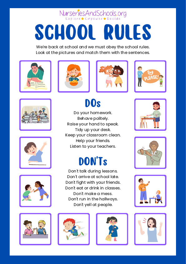 School rules- dos and don'ts