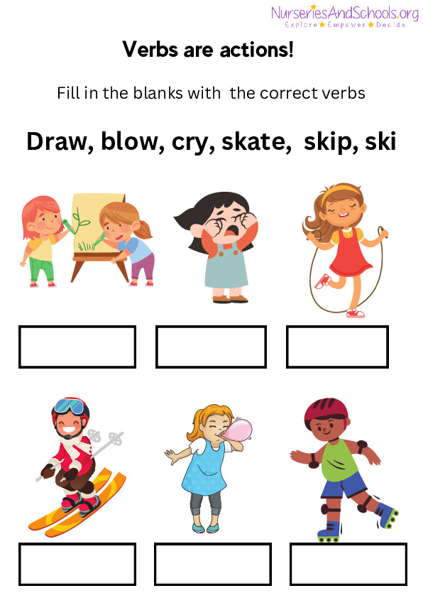 Verbs are actions- SEN worksheet