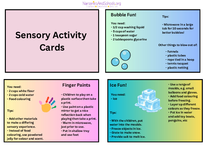 Sensory activity cards