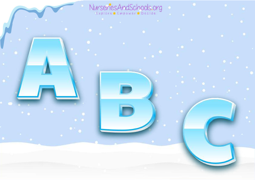 Winter theme capital letters- communication and language