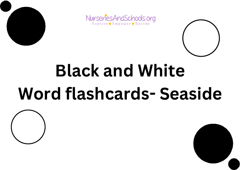 Black and White Word Flashcards- Seaside