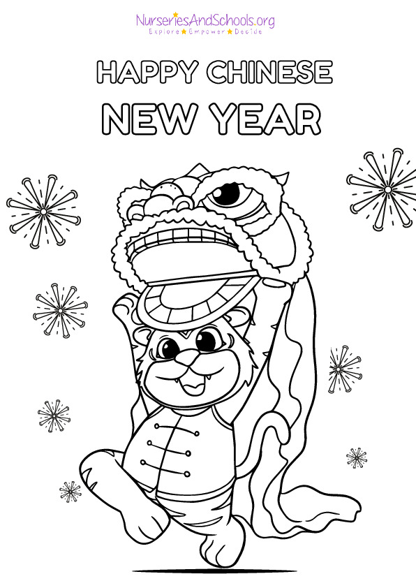 Chinese New Year- Dragon coloring worksheet