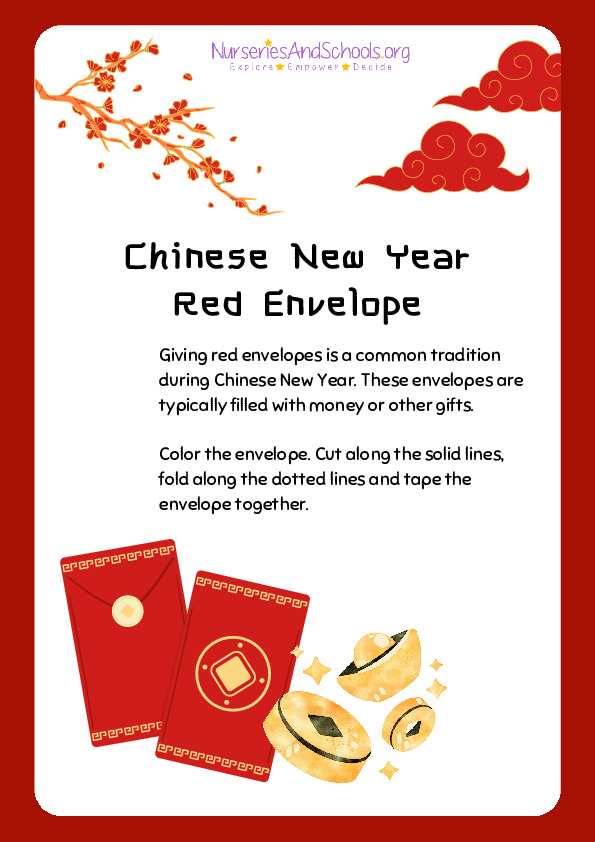 Chinese New Year- Red Envelope Worksheet