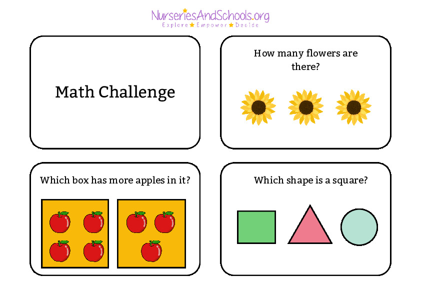 Reception Math Challenge