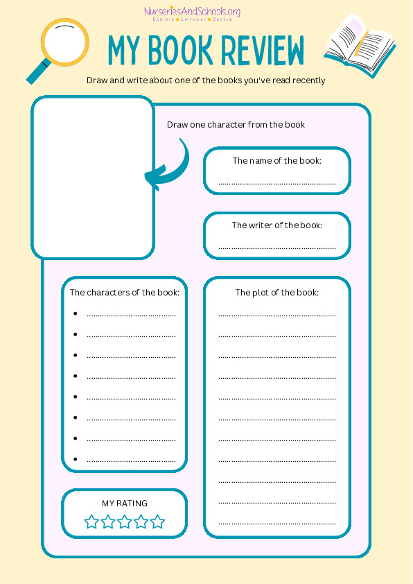 My book review - activity worksheet