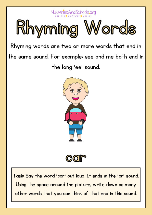 Rhyming Words for kids