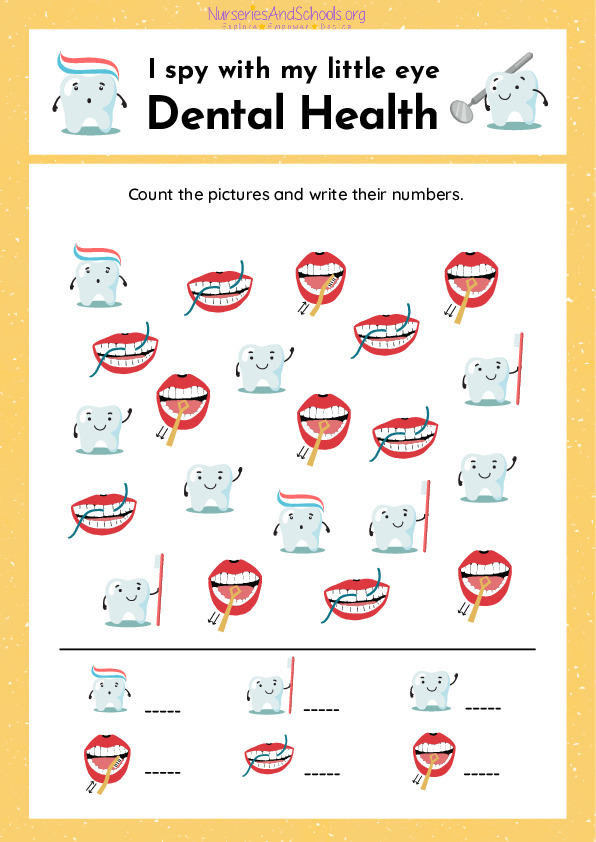 World Oral Health Day- Dental count and write worksheet