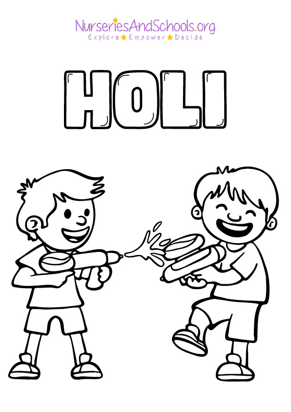 Holi Coloring worksheet