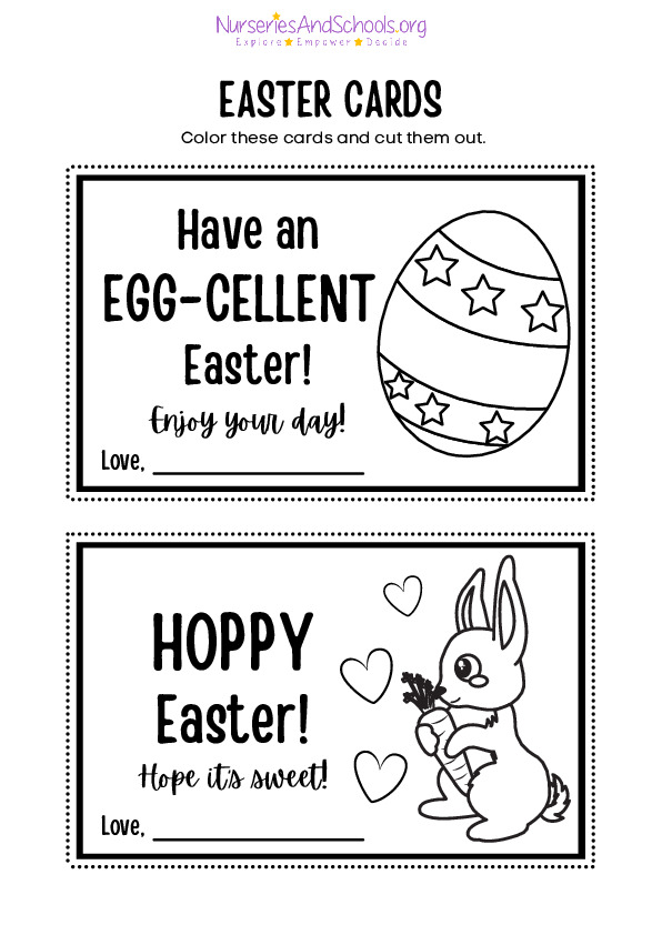 Easter Coloring Activity: Fun Easter Cards for Kids