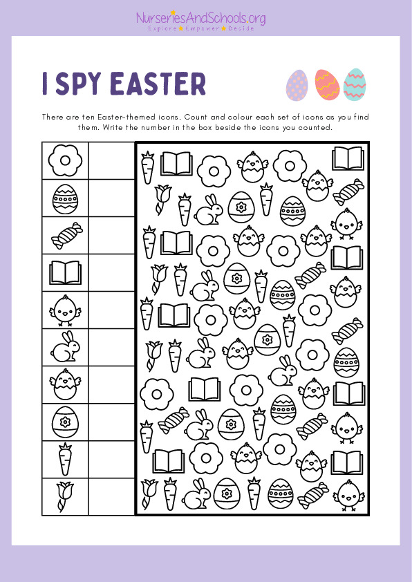 I Spy Easter- Holiday activity worksheet