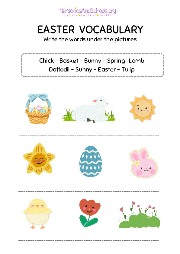 Easter Vocabulary Worksheet