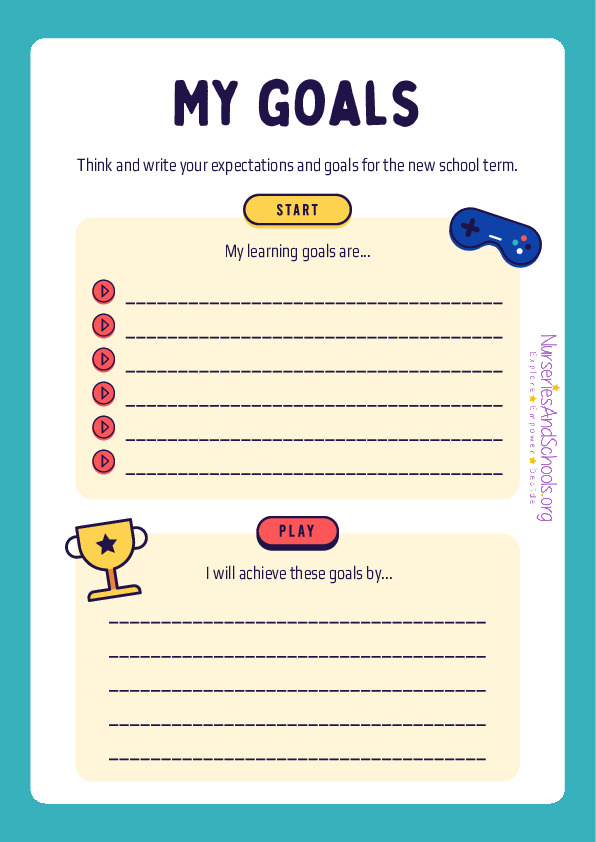 Fun Goals Education Worksheet